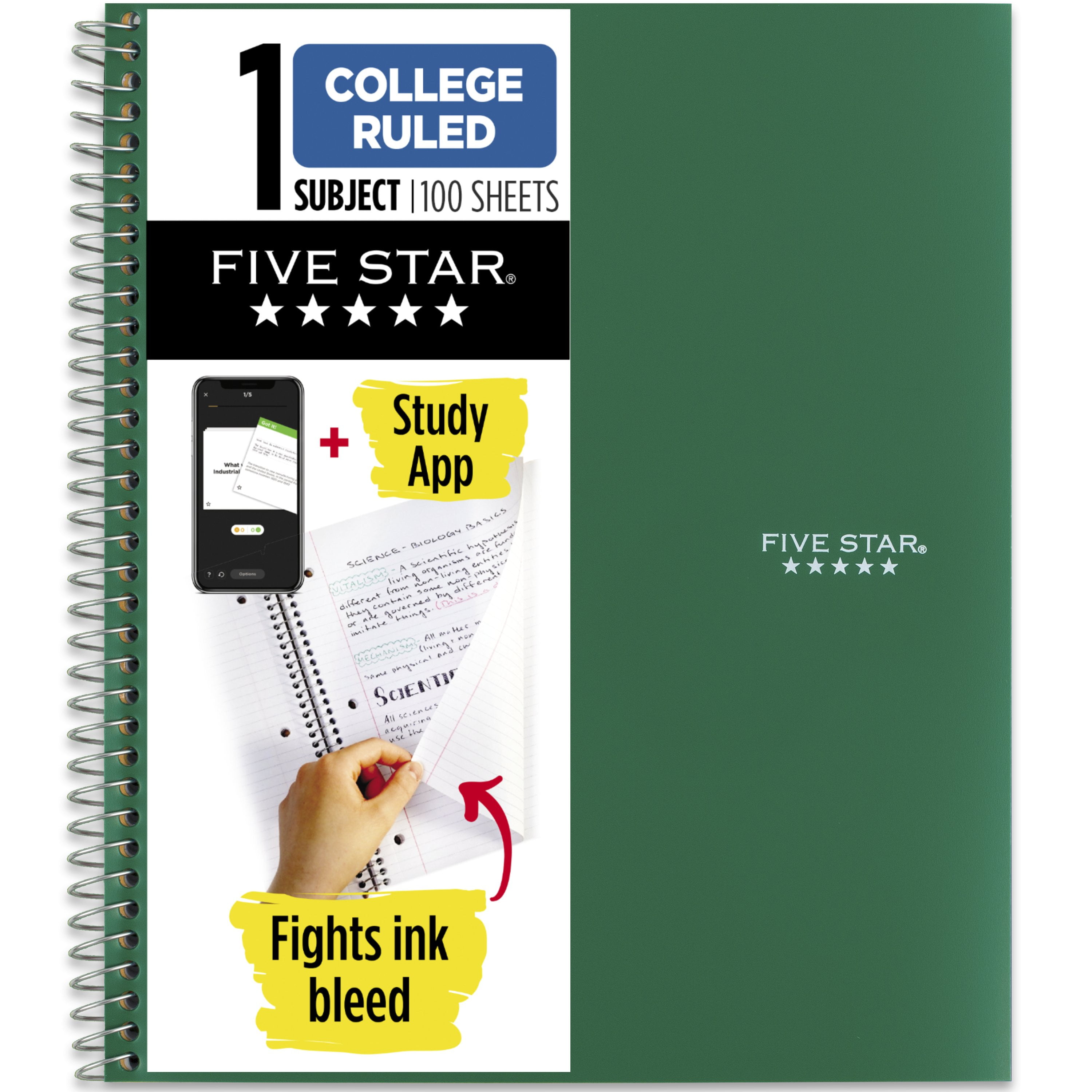 Five Star Spiral Recycled School Supplies Notebook, 1 Five Star Spiral Recycled School Supplies Notebook, 1