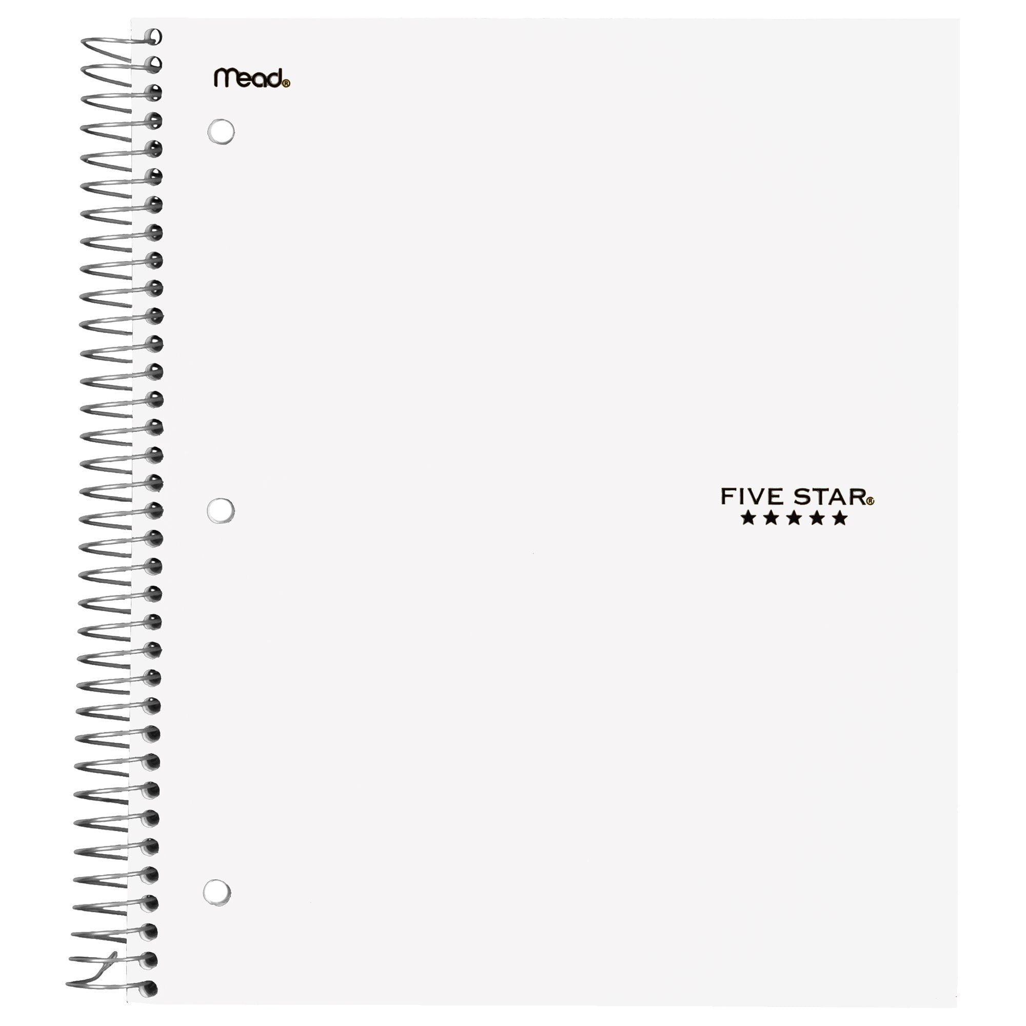 Five Star Wirebound Notebook Plus Study App, 3 Subject, College Ruled, White 820003E-WMT