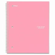 Five Star Wirebound Trend Notebook, 1 Subject, Legal Rule, 10-1/2" x 8", 100 Sheets, Pink - MEA72049