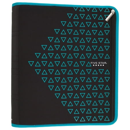 Five Star Xpanz 2" Zipper Binder, 380 Sheet, Round Rings, Teal (28090HZ9)
