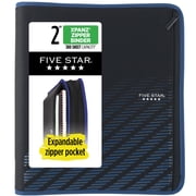 Five Star Xpanz 2" Zipper Binder, Fabric, 380 Sheet Capacity, Round Rings, Blue
