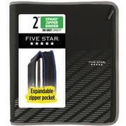 Five Star Xpanz Zipper Binder, 2 Round Rings, 380 Sheets, Gray 28090HX9