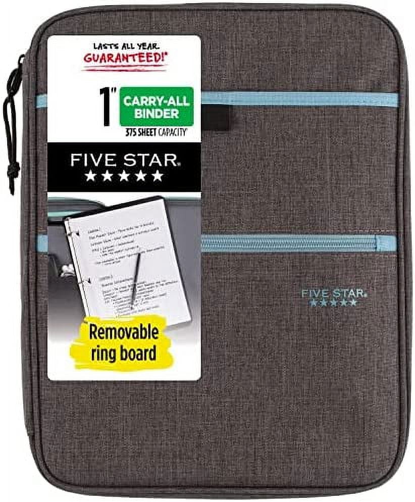 Five Star Zipper Binder, 1 Inch 3Ring Binder, CarryAll with Internal