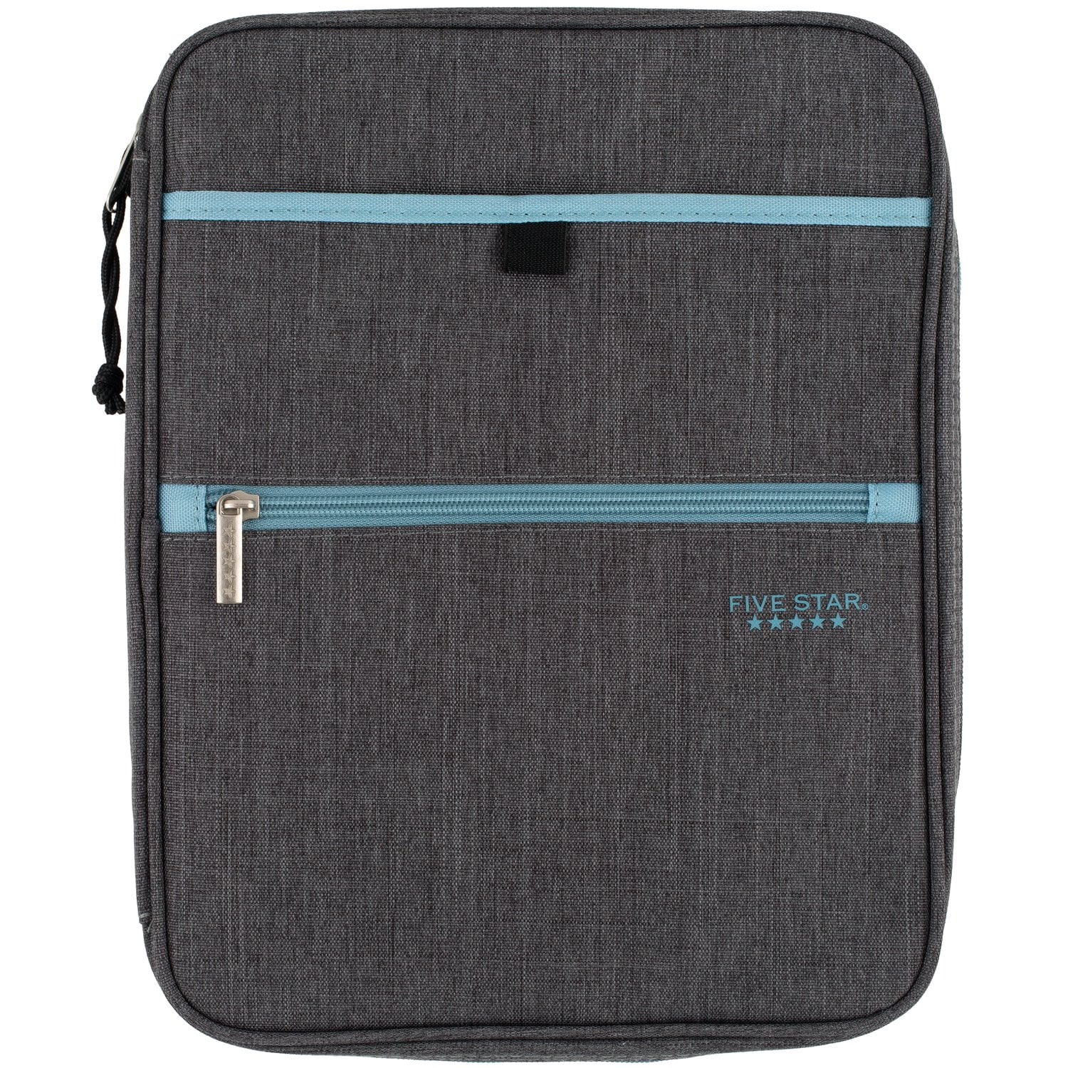 Five Star Zipper Binder, 1 Inch 3-Ring Binder, Carry-All with Internal Pockets and Dividers, Gray/Teal