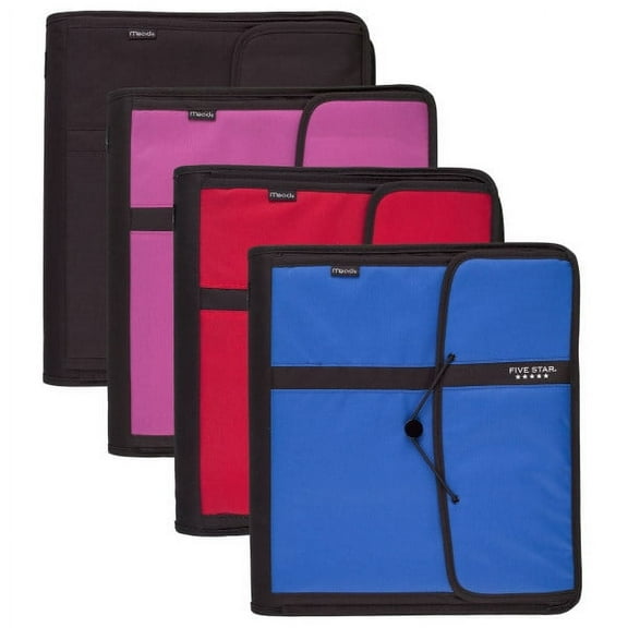 Five Star Zippered Binder Filer, 8 1/2" x 11", 2" Rings, Assorted Colors