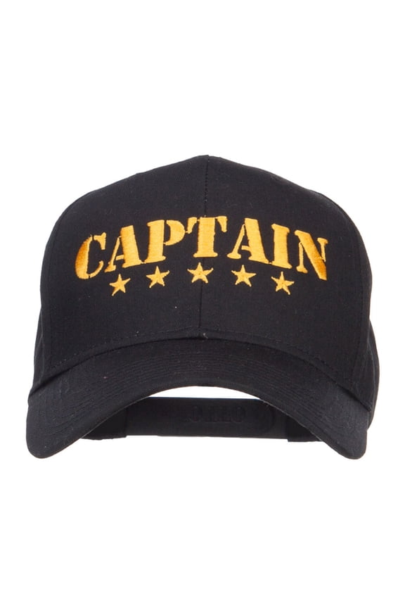 Five Stars Captain Embroidered Cap - Black OSFM