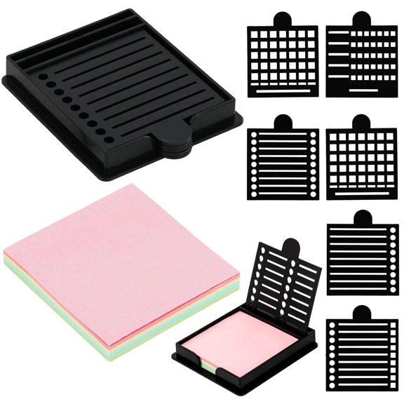 Five Sticky Note Stencil and Holder, Post It Stencils, Sticky Note Stencil