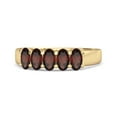 thumbnail image 1 of Five Stone 1.25 Cts Garnet Half Eternity 925 Sterling Silver Yellow Plated Women Valentines Day Gifts Ring, 1 of 3