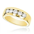 thumbnail image 1 of Five Stone 14K Mens Natural 1.0 Ctw Diamond Wedding Band (Yellow Gold Size 11.5), 1 of 1