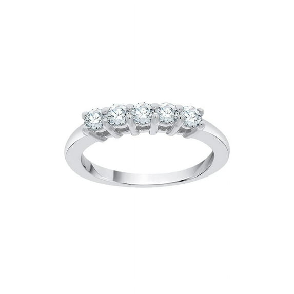Five Stone Diamond Anniversary Ring in 14K Gold (1/2 cttw) (I-Color, SI3-I1 Clarity)