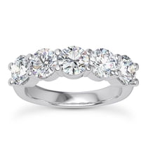 Five Stone Diamond Engagement Ring, Half Eternity Diamond Band, Stackable Band, Matching Band For Ring, 2.0 Ct Simulated Diamond, 925 Sterling Silver, Delicate Ring