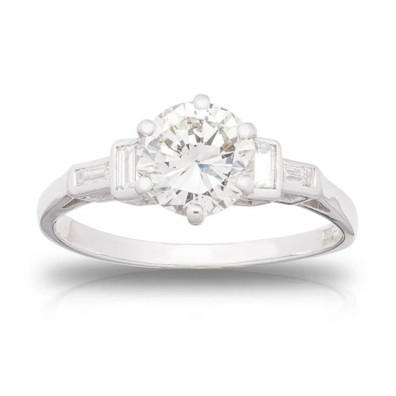 Five Stone Diamond Wedding Anniversary Ring 2.1 Ct Diamond 14K White Gold Over