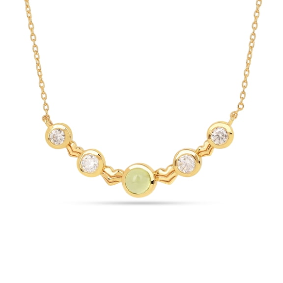 Five-Stone Peridot Silver Bar Necklace