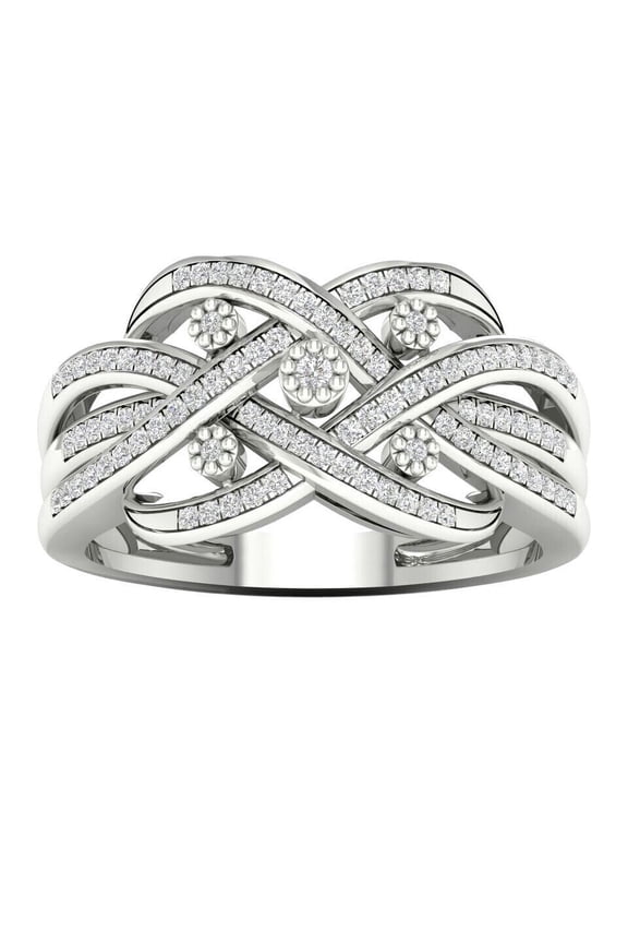 Five Stone Ring Multiple Infinity Diamond Ring 14K White Gold Over 2.4 Ct Diamond