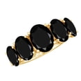 thumbnail image 1 of Rosec Jewels Five Stone Ring for Women - Oval Shape Black Onyx Ring - AAA Quality, 18K Yellow Gold, US 12.50, 1 of 9