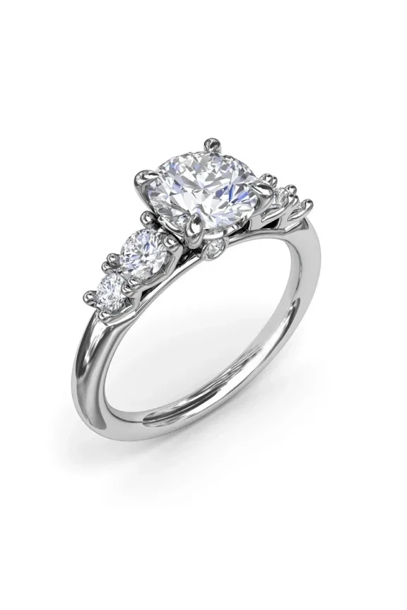 Five Stone Wedding Ring, Forever Us Engagement Ring, 1.4 Ct Round Brilliant Cut Simulated Diamond, Love Ring, 14K White Gold Plated, Birthday Gifts, Promise Anniversary Gift For Her