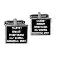 thumbnail image 1 of Five Tenets of Taekwondo Square Cufflinks, 1 of 1