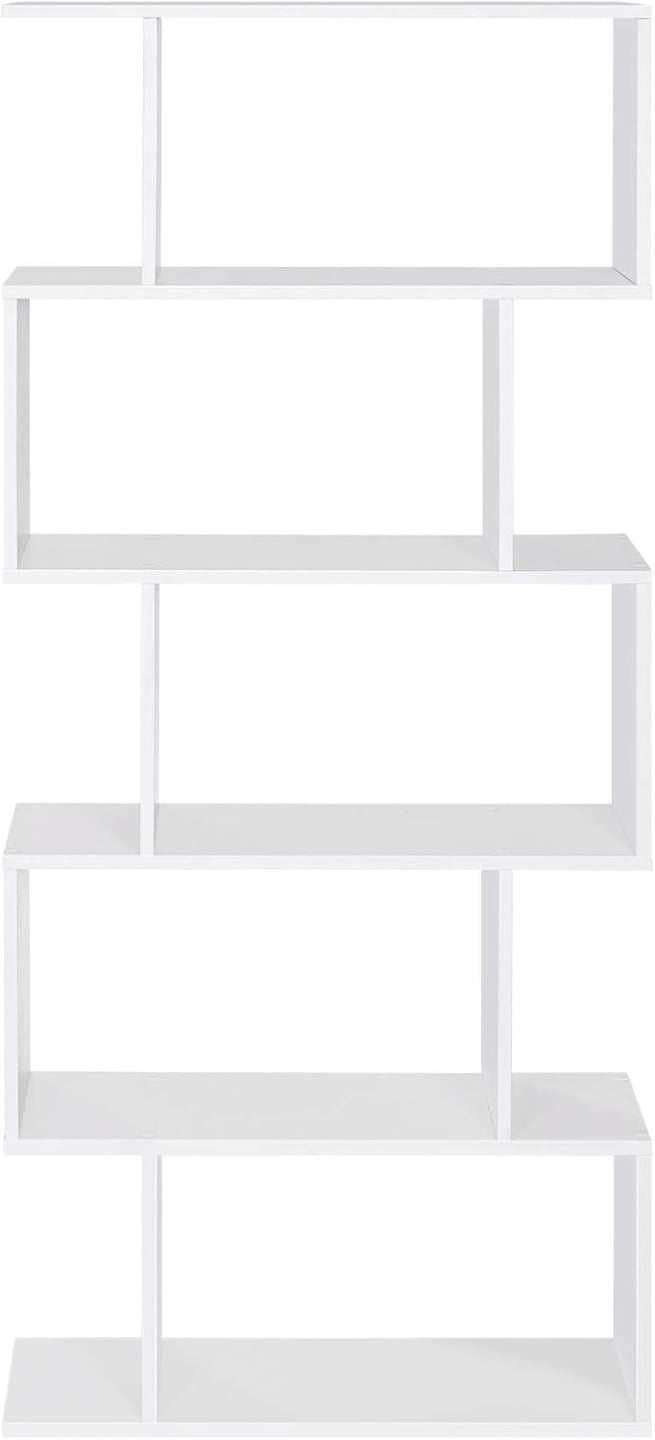 Five Tier White Bookshelf Modern Scandinavian Design For Living Room Photo Inspiration