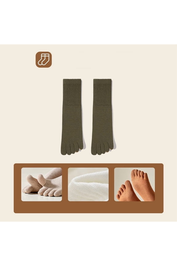 Five Toe Odor Control Socks, Breathable Mid-Calf Sock with Sweat Absorption for Daily Wear, Commuting and Workouts, Comfortable Anti-Slip Sock for Men and Women