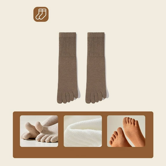 Five Toe Odor Control Socks, Breathable Mid-Calf Sock with Sweat Absorption for Daily Wear, Commuting and Workouts, Comfortable Anti-Slip Sock for Men and Women