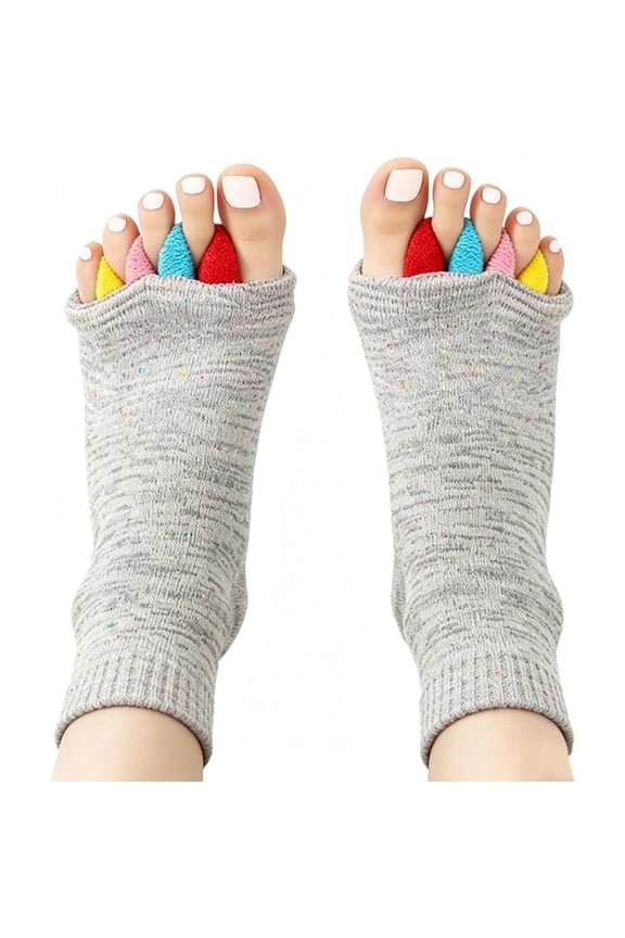 Five-Toe Separator Orthopedic Socks, Soft Bunion Corrector Toe Spacers for Overlapping Toes Foot Pain Relief