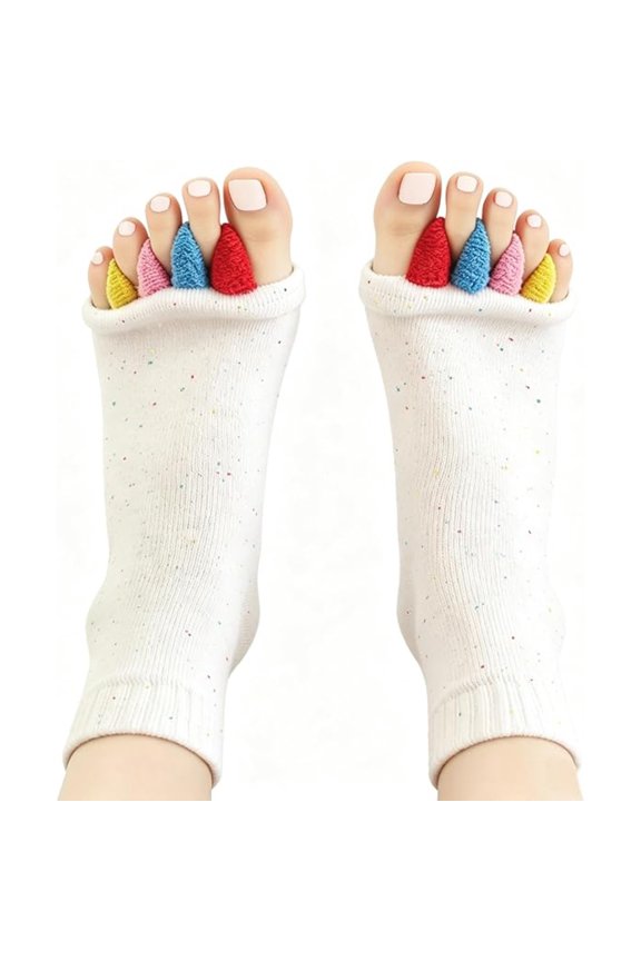 Five-Toe Separator Orthopedic Socks, Soft Bunion Corrector Toe Spacers for Overlapping Toes Foot Pain Relief