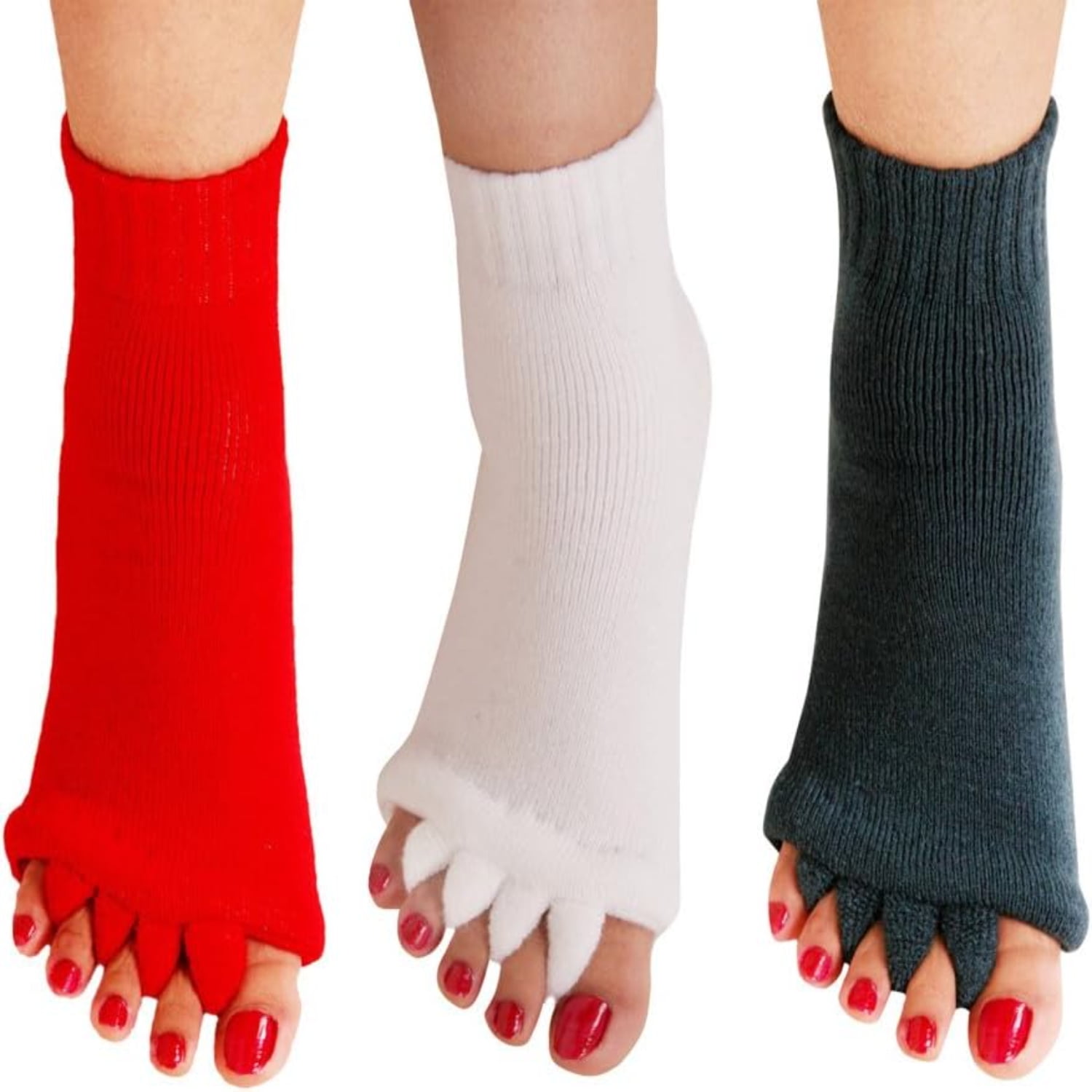 Five Toe Separator Socks Alignment Pain Health Massage Socks Prevent ...