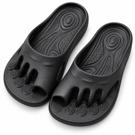 Five Toe Shoes for Women with Arch Support, Cushioned Toe Separator Slides for Home and Outdoor Walking