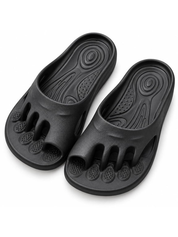 Five Toe Shoes for Women with Arch Support, Cushioned Toe Separator Slides for Home and Outdoor Walking
