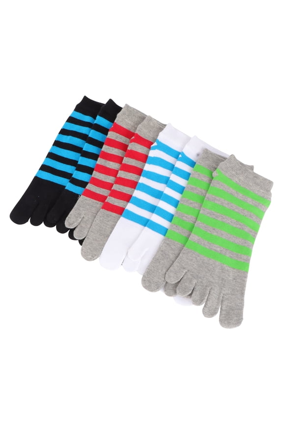 Mens Five Toes Socks Lightweight Breathable Odor Preventing Assorted 4Pairs