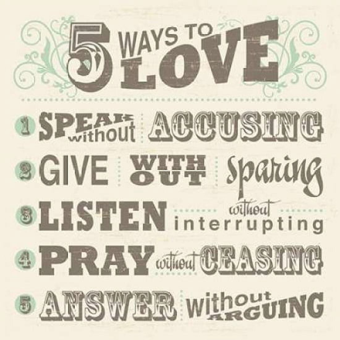 Five Ways To Love Canvas Art - Havoc Gifts (24 x 24)