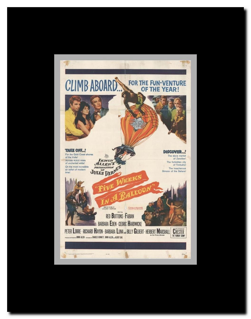 Five Weeks in a Balloon Framed Movie Poster