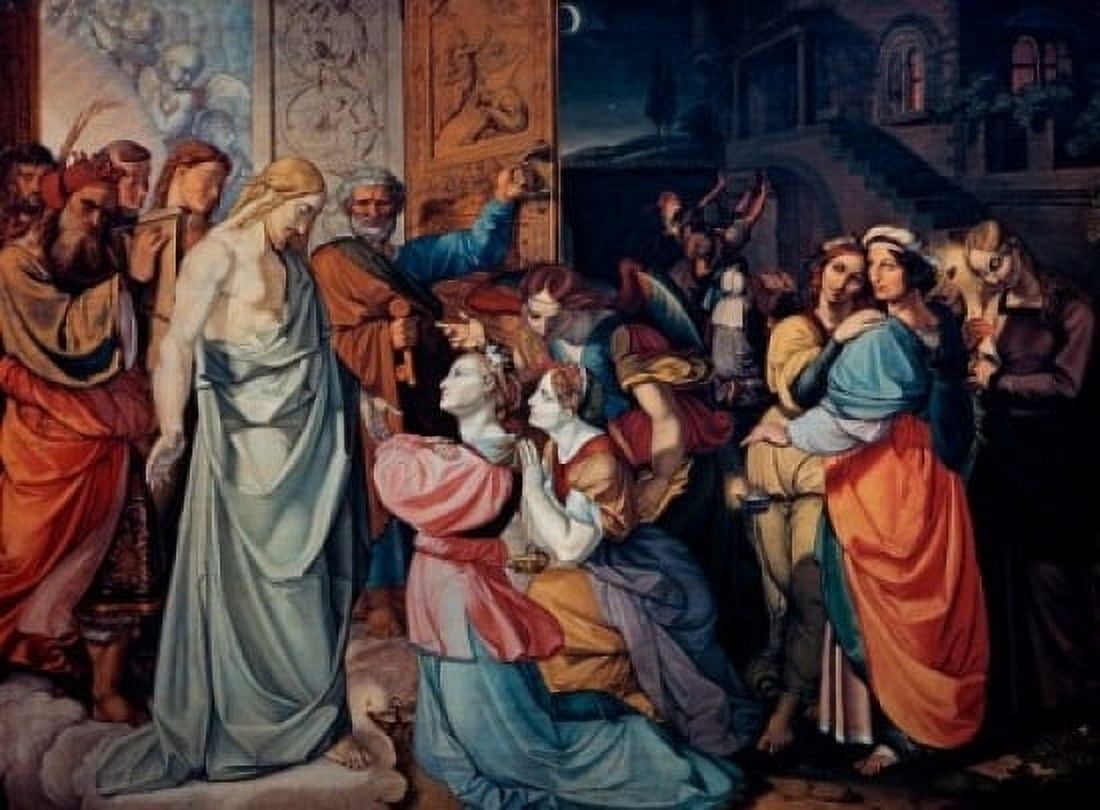 Five Wise and Five Foolish Virgins Peter von Cornelius (1783-1867 German) Yale University New Haven Connecticut Canvas Art - Peter von Cornelius (24 x 36)