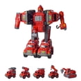 thumbnail image 1 of Five-in-One Dinosaur Construction Vehicle Set: Pull-Back Toys with Interchangeable Parts for Kids, Excavator, Bulldozer, Fire Engine, Tank, and Robot Assembly, 1 of 6