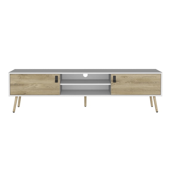 Five - leg stable support structure | For 50 - 59 inch TV placement in living room | Guarantees stability and a stylish two - toned appearance