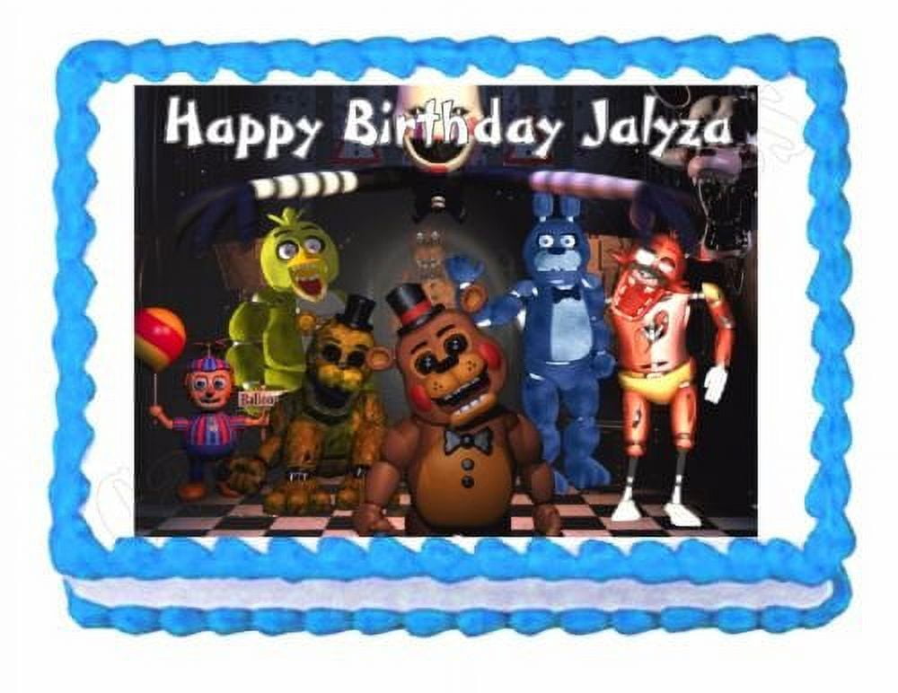 FNAF ( Five Nights At Freddys ) theme birthday decor. I did this for my son  and he loved it. Credit to me :)