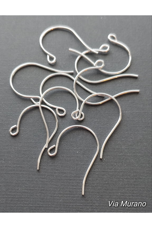 Five pairs of 99.9% silver DuroPlate earwires approximately 15x27mm. French style earwires in silver plate. Made in USA.