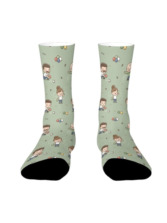 Five-person Bowling Funny Novelty Crew Socks for Women Men Sports