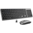 thumbnail image 1 of 102 Keys Wireless Keyboard and Mouse Combo, 2.4G+Bluetooth Dual-Mode Rechargeable Cordless USB Keyboard and Mouse, Silent Keyboard and Mouse with Multimedia Keys for Computer/Laptop/Windows/Mac,Black, 1 of 7