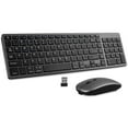 thumbnail image 1 of 102 Keys Wireless Keyboard and Mouse Combo, 2.4G+Bluetooth Dual-Mode Rechargeable Cordless USB Keyboard and Mouse, Silent Keyboard and Mouse with Multimedia Keys for Computer/Laptop/Windows/Mac,Black, 1 of 7
