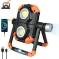 thumbnail image 1 of FiveBox Magnetic Rechargeable LED Work Light, 2500LM Ultra-Light Bright Foldable Portable Flood Light with 360° Rotation Stand, 5 Modes Flashlight Spotlight for Car Repairing Camping Emergency,Orange, 1 of 7