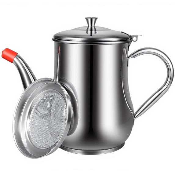 FiveBox Bacon Grease Container with Strainer, 70oz/1.5L Stainless Steel ...