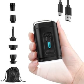 Portable Air Pump for Inflatables,Electric Ultra-Mini Pump Tiny Pump,2400mAh Rechargeable Inflate Deflate Pump with Camping Light for Pool Floats,Air Mattress,Sleeping Pads,Vacuum Storage Bags,Black