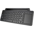 thumbnail image 1 of 2.4G Wireless Keyboard with Touchpad, Multi-Device Bluetooth Keyboard with Built-in Cradle, Portable Computer Keyboard Quiet Computer Keyboard with Multimedia Keys for PC Computer Tablet Laptop, 1 of 7