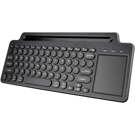 2.4G Wireless Keyboard with Touchpad, Multi-Device Bluetooth Keyboard with Built-in Cradle, Portable Computer Keyboard Quiet Computer Keyboard with Multimedia Keys for PC Computer Tablet Laptop