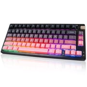 75% Wireless Mechanical Keyboard, 3-Mode BT5.0/2.4GHz/USB-C Hot Swappable Custom Keyboard with Knob, Mechanical Gaming Keyboards with RGB Backlit for PC/Tablet/PS/Xbox, Black