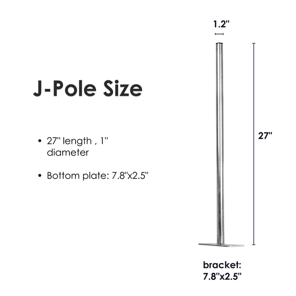FiveStar 2025 Antenna Pole, Outdoor Metal Antenna Mount & Bracket Set with FSA-Pole-03-W, New 1 Count
