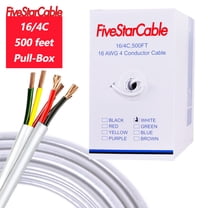 [FiveStarCable-HY] 500ft 16/4 White Speaker Wire – OFC Audio Cable, CL3 Rated for In-Wall & Underground Use