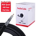 thumbnail image 1 of [FiveStarCable-HY] RG6 Quad Shield Coaxial Cable 500ft – 18 AWG, 75 Ohm, Black for HDTV, CCTV, Internet, 1 of 5