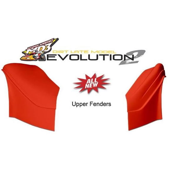 Fivestar 32004-23251-YR MD3 Evolution 2 Dirt Late Model Upper Fender - Yellow Right